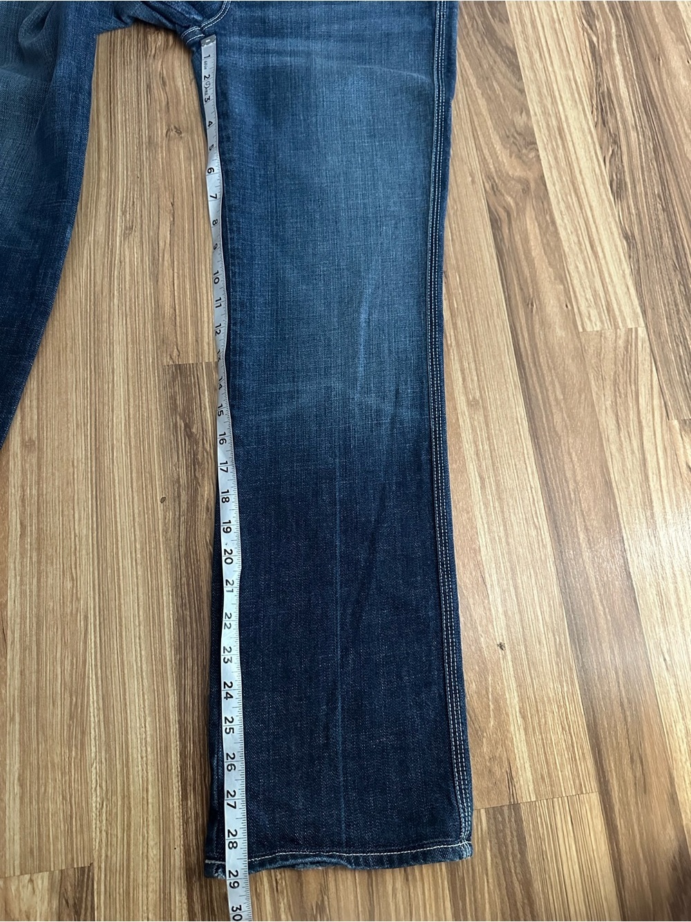 7 For All Mankind Colette Bootcut Jeans Low Rise Washed Blue Size 30 - Picture 8 of 11